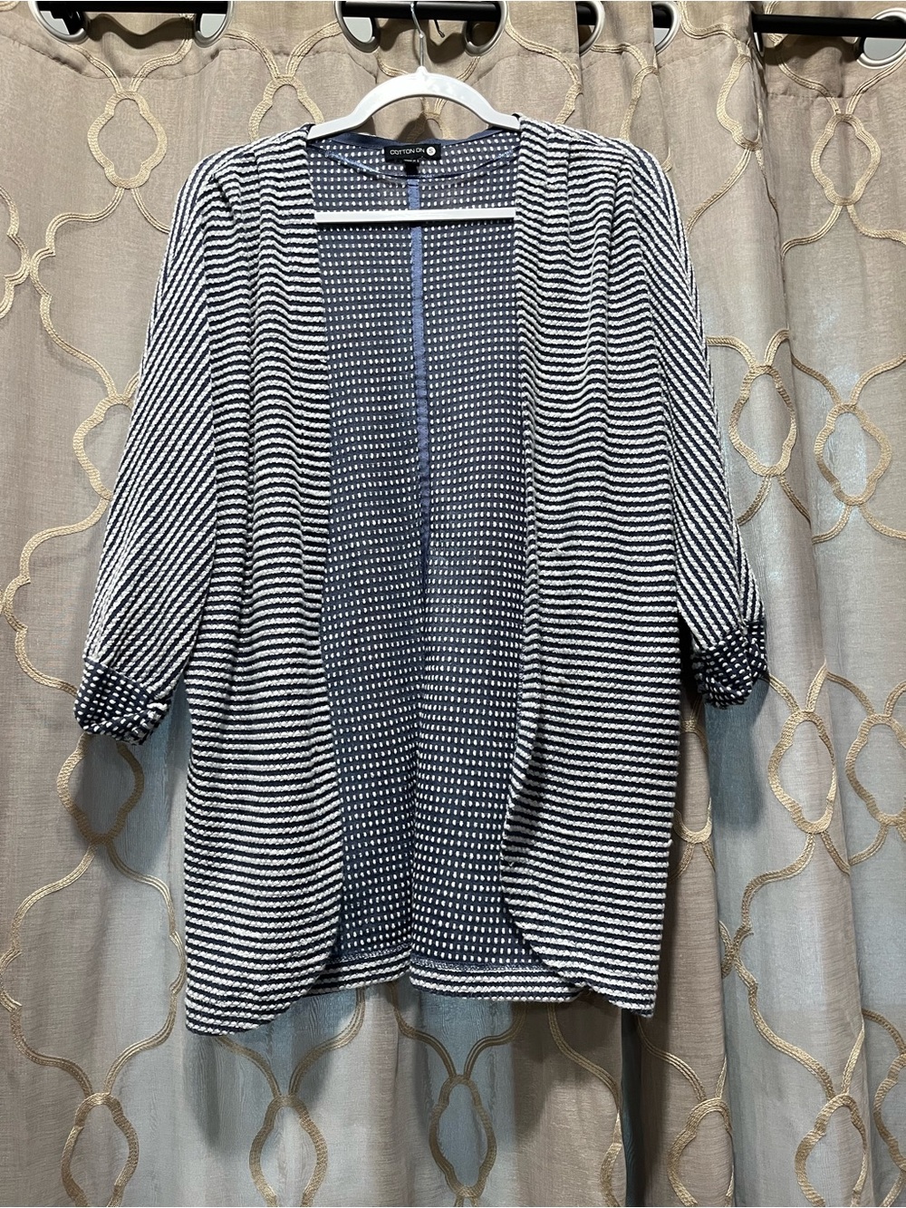 Cotton On Blue & White Patterned Open-Front Tunic